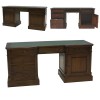 La Roque Mahogany Furniture Twin Pedestal Computer Desk